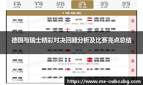 德国与瑞士精彩对决回顾分析及比赛亮点总结